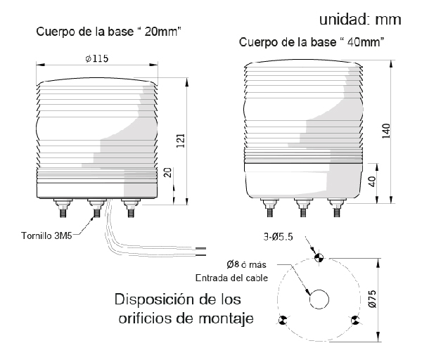Dimensones serie MS115M